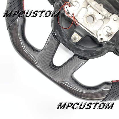 Mpcustom for Dodge SRT Challenger 2015-2021  carbon fiber steering wheel falt bottom and led