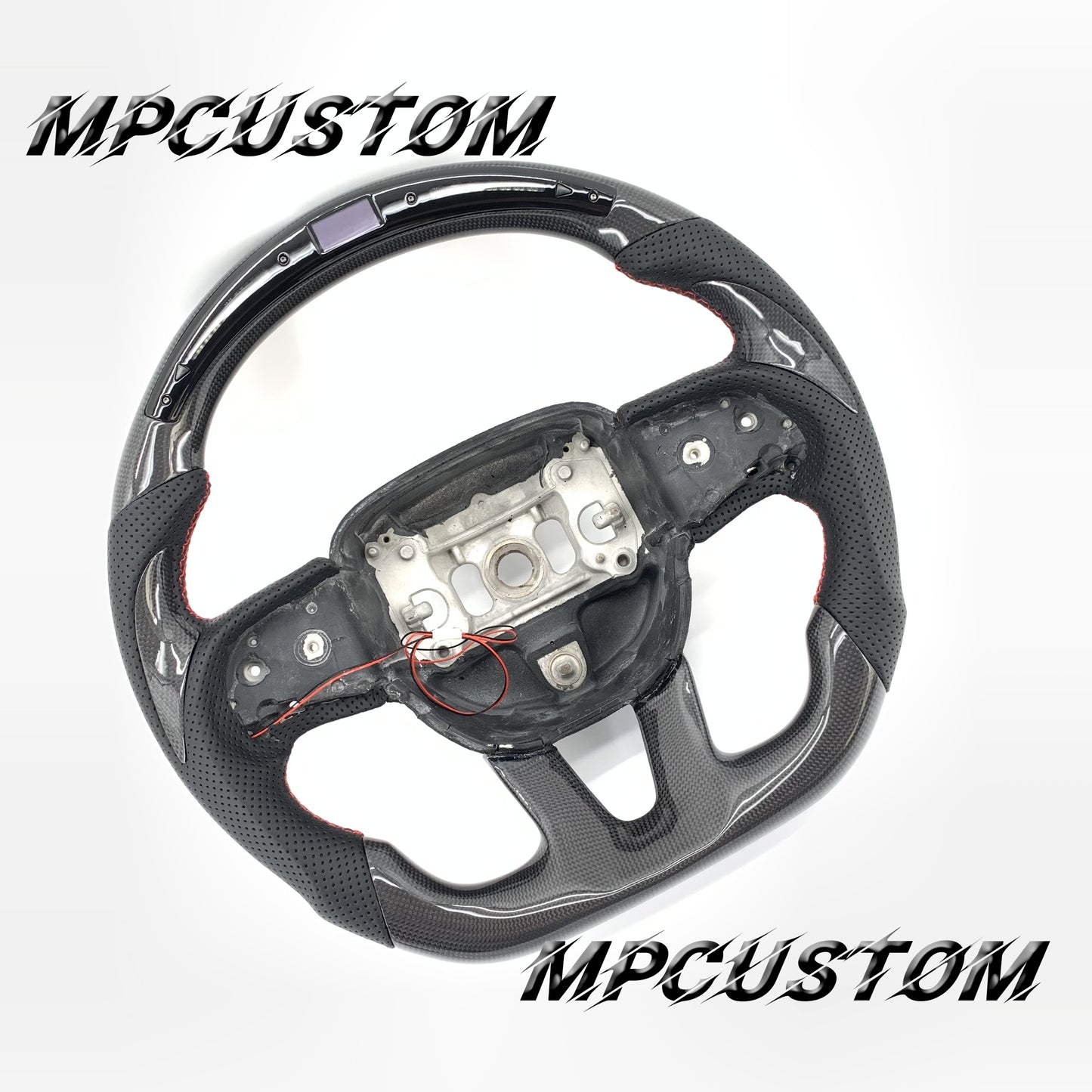 Mpcustom for Dodge SRT Challenger 2015-2021  carbon fiber steering wheel red stitching