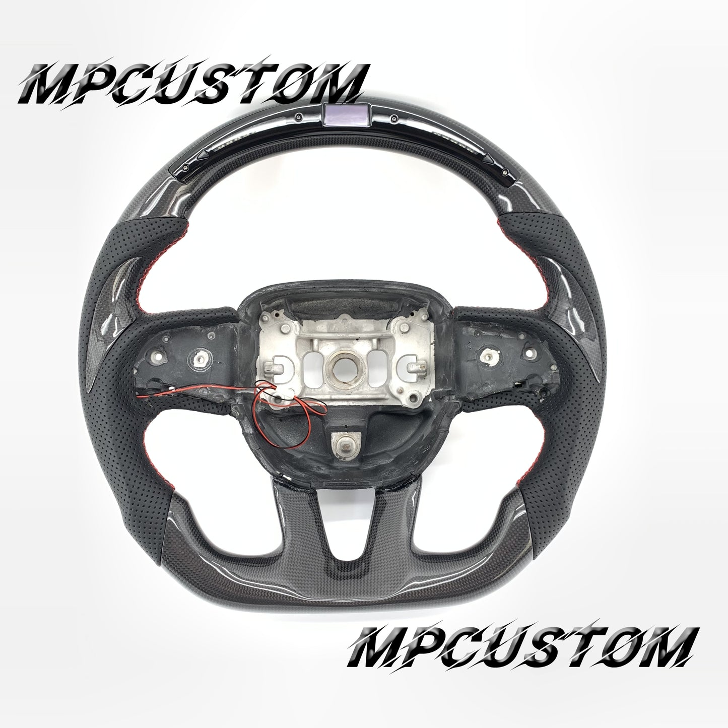 Mpcustom for Dodge SRT Challenger 2015-2021  carbon fiber steering wheel falt bottom and led
