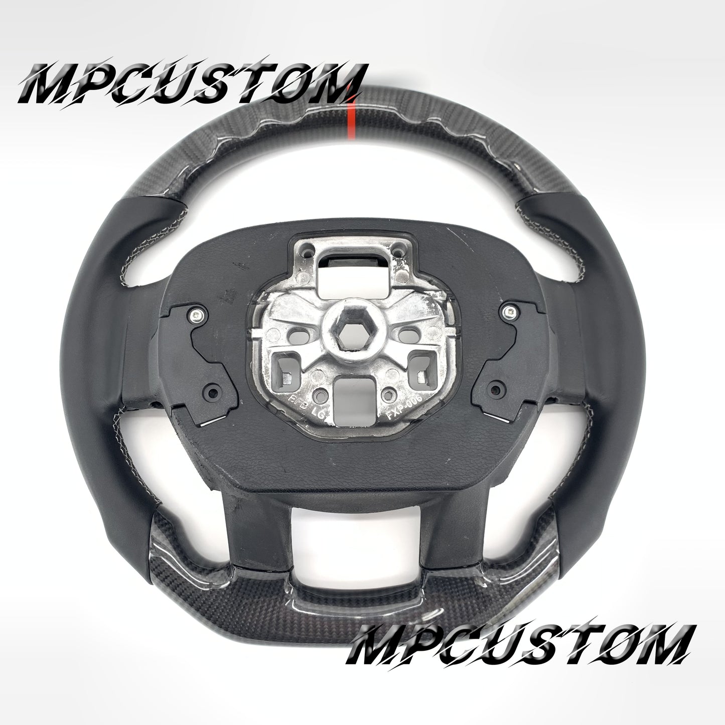 Mpcustom for Ford F150 carbon fiber steering wheel round top and led
