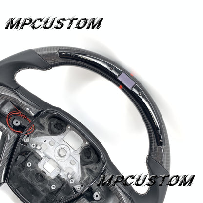 Mpcustom for Ford F150 carbon fiber steering wheel round top and led