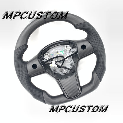 Mpcustom for Tesla model 3 Y carbon fiber steering wheel matte