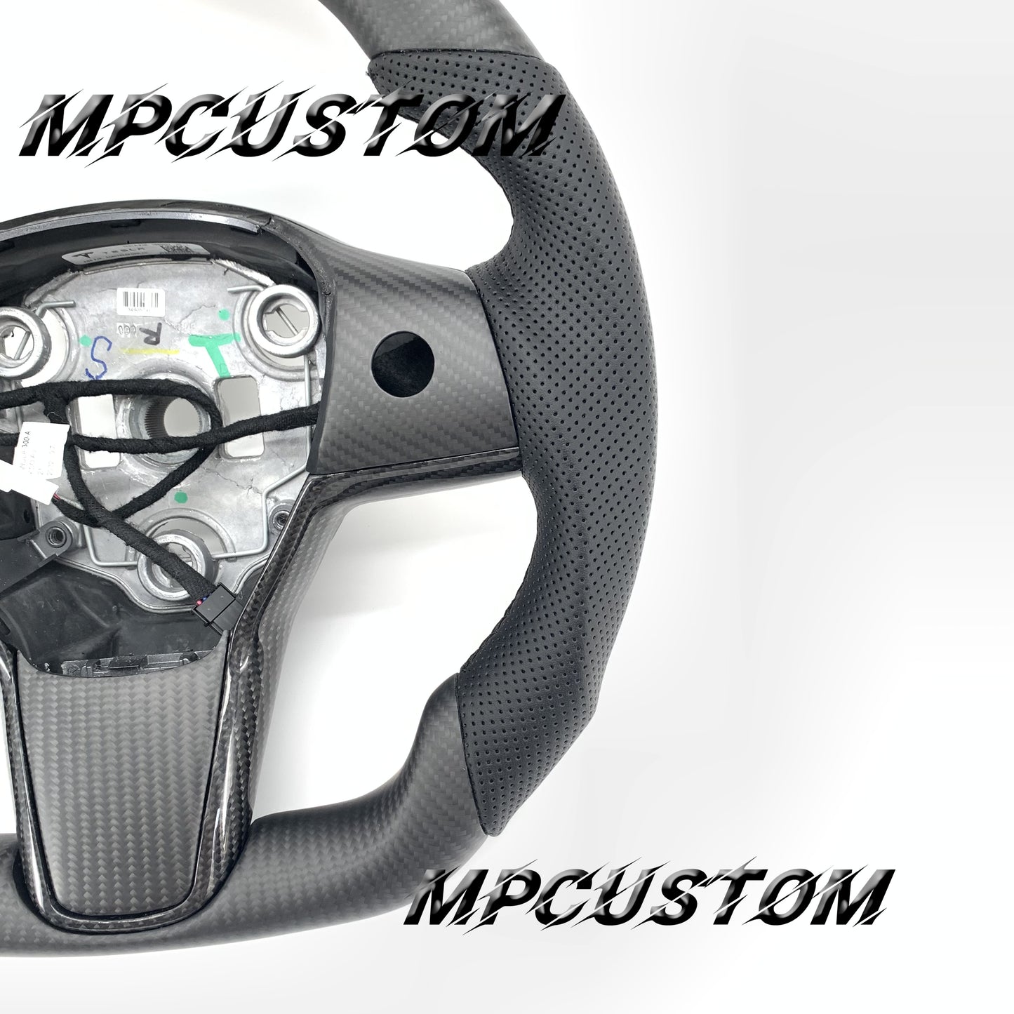 Mpcustom for Tesla model 3 Y carbon fiber steering wheel matte and round top