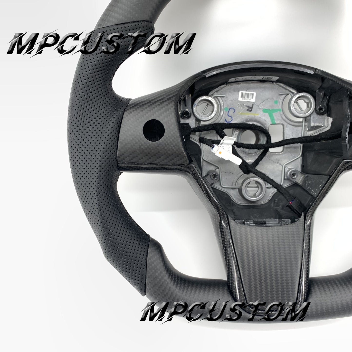 Mpcustom for Tesla model 3 Y carbon fiber steering wheel matte and round top