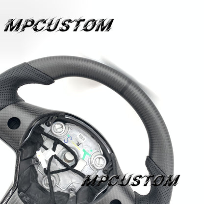 Mpcustom for Tesla model 3 Y carbon fiber steering wheel matte and round top