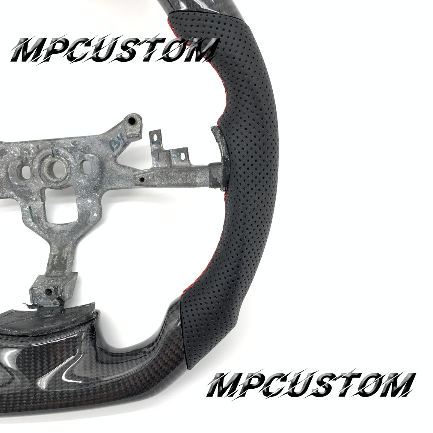 Mpcustom for Chevrolet Corvette C6 ZR1 Z06 carbon fiber steering wheel perforated leather