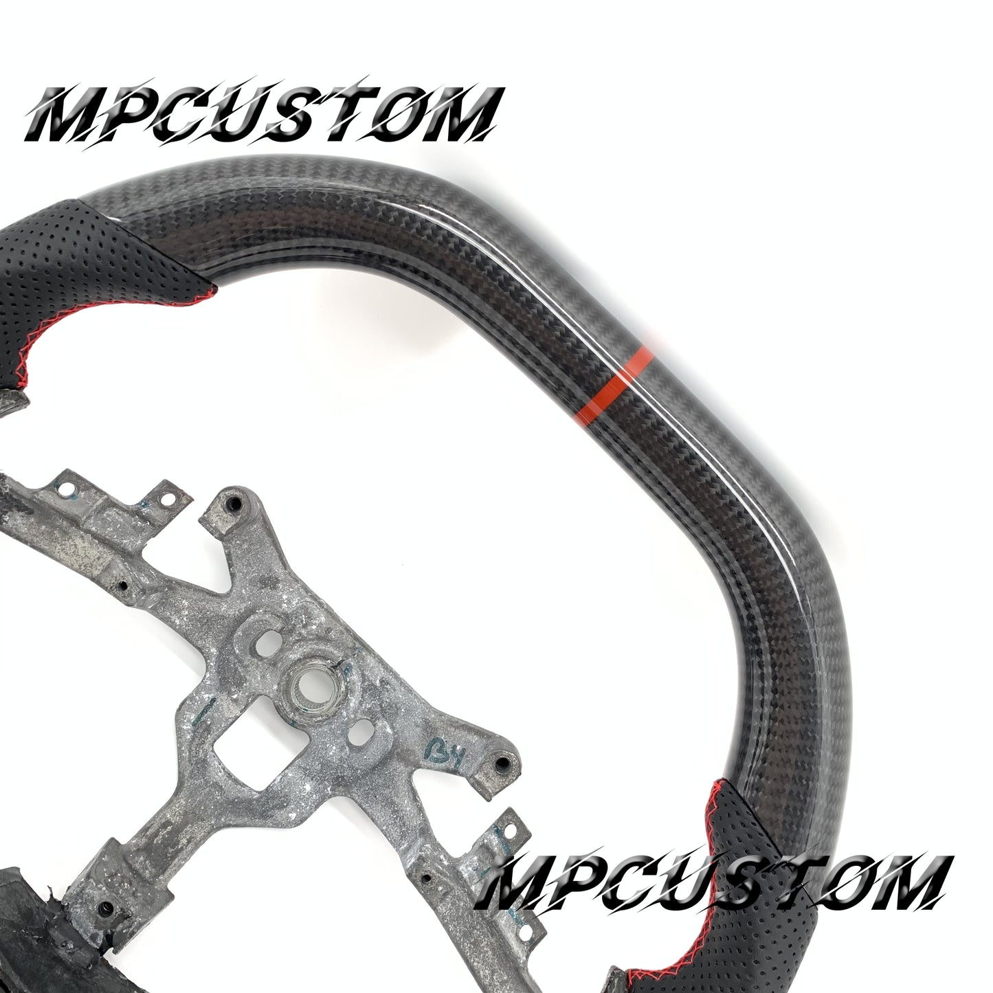 Mpcustom for Chevrolet Corvette C6 ZR1 Z06 carbon fiber steering wheel perforated leather