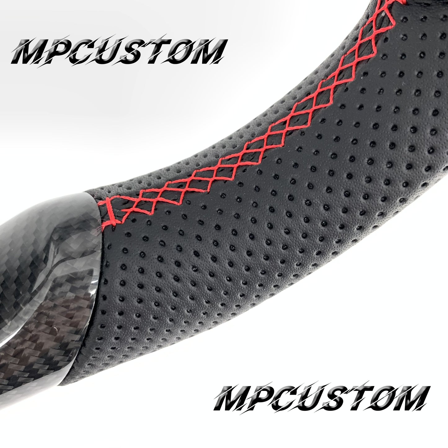 Mpcustom for Chevrolet Corvette C6 ZR1 Z06 carbon fiber steering wheel red stripe line and flat bottom