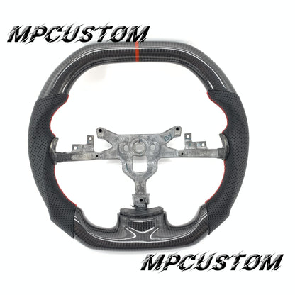 Mpcustom for Chevrolet Corvette C6 ZR1 Z06 carbon fiber steering wheel red stripe line and flat bottom