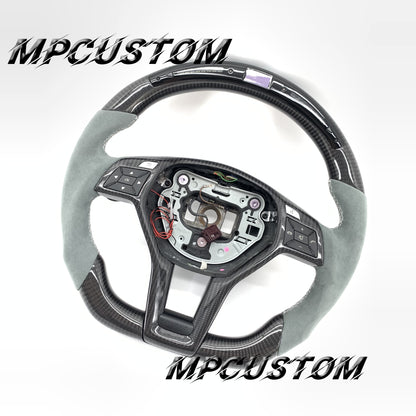Mpcustom for Mercedes Benz c63 AMG carbon fiber steering wheel led and gloss