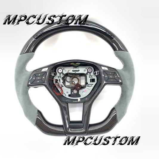 Mpcustom for Mercedes Benz c63 AMG carbon fiber steering wheel gloss and flat bottom