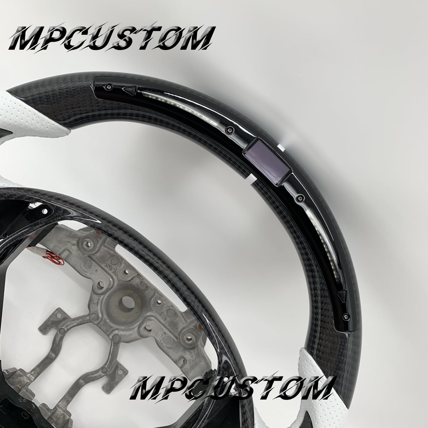 Mpcustom for Infiniti G37 2007-2015 carbon fiber steering wheel white stitching