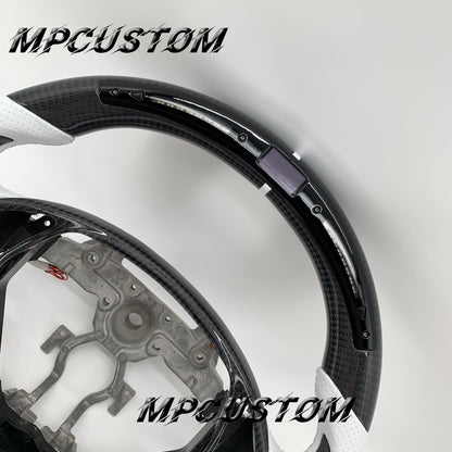 Mpcustom for Infiniti G37 2007-2015 carbon fiber steering wheel white stitching