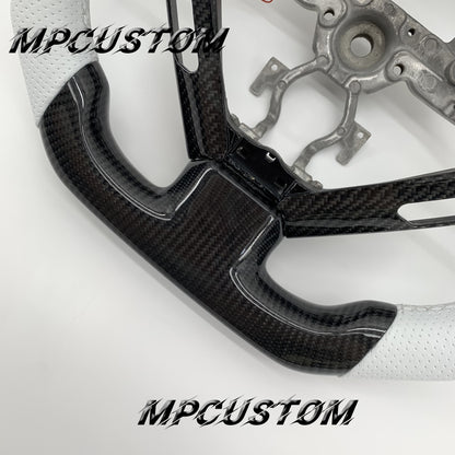 Mpcustom for Infiniti G37 2007-2015 carbon fiber steering wheel white stitching