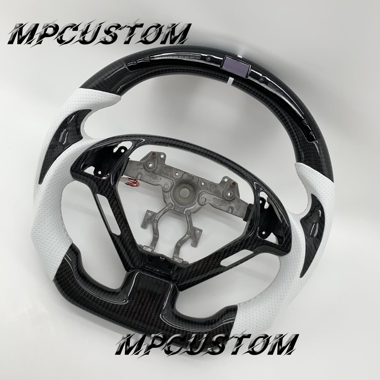 Mpcustom for Infiniti G37 2007-2015 carbon fiber steering wheel white stitching