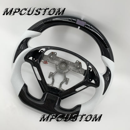 Mpcustom for Infiniti G37 2007-2015 carbon fiber steering wheel white stitching