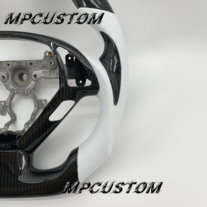Mpcustom for Infiniti G37 2007-2015 carbon fiber steering wheel white stitching