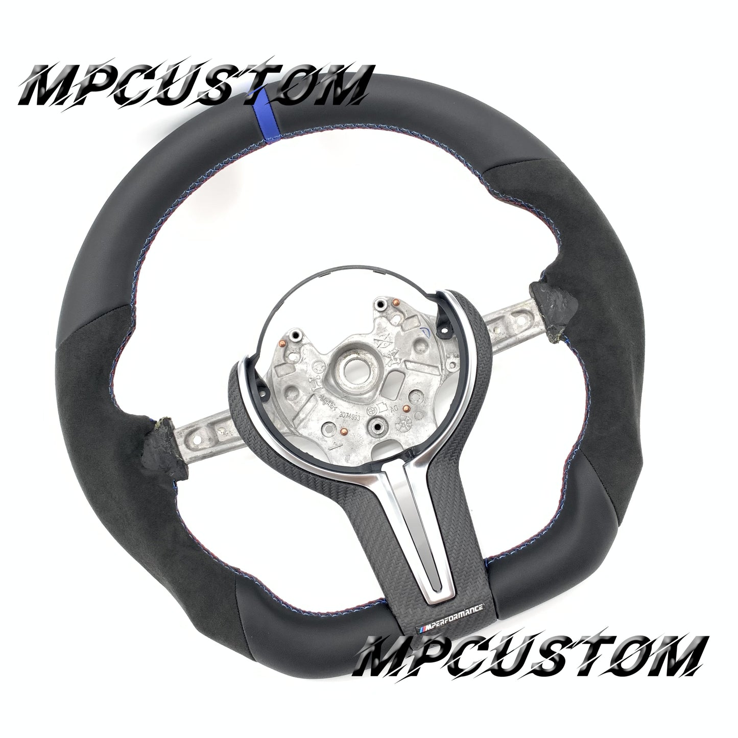 Mpcustom for BMW 5 series F10/F11 carbon fiber steering wheel blue stripe line