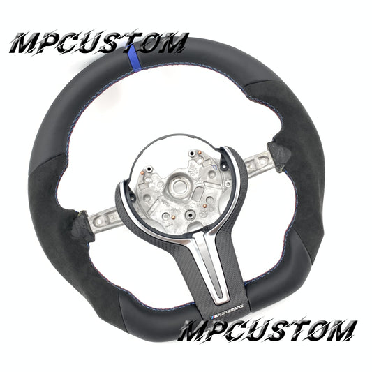 Mpcustom for BMW 5 series F10/F11 carbon fiber steering wheel blue stripe line
