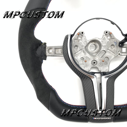 Mpcustom for BMW 5 series F10/F11 carbon fiber steering wheel blue stripe line
