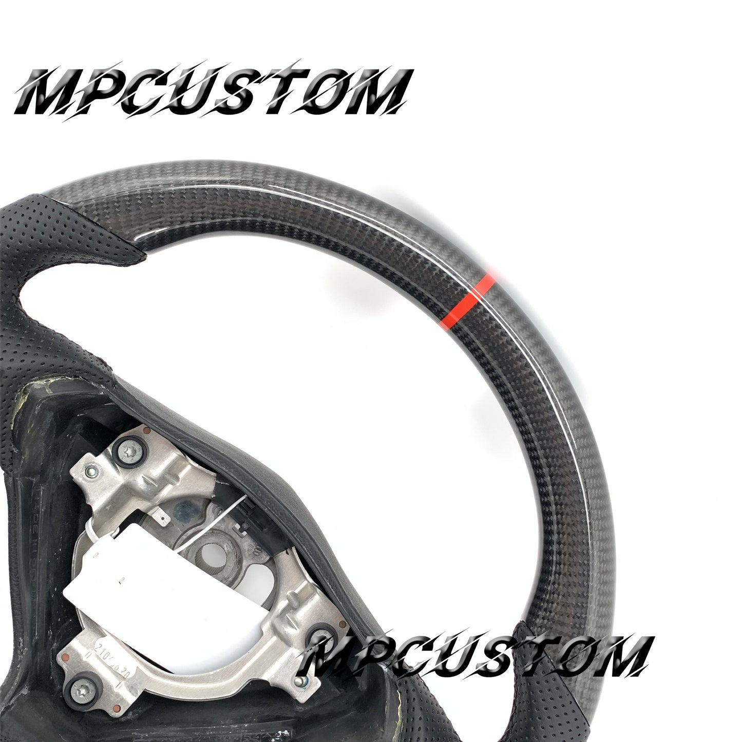 Mpcustom for Porsche 996 carbon fiber steering wheel red stripe line