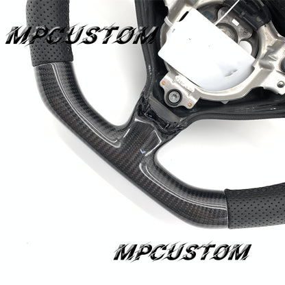 Mpcustom for Porsche 996 carbon fiber steering wheel red stripe line and round top