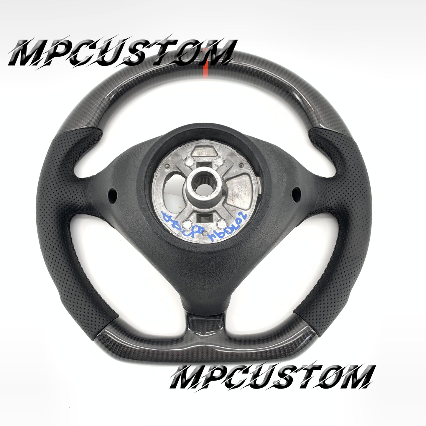 Mpcustom for Porsche 996 carbon fiber steering wheel red stripe line and round top