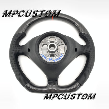 Mpcustom for Porsche 996 carbon fiber steering wheel red stripe line and round top