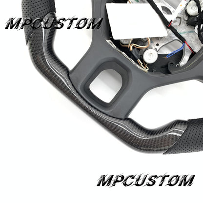 Mpcustom for Dodge RAM carbon fiber steering wheel flat top and flat bottom
