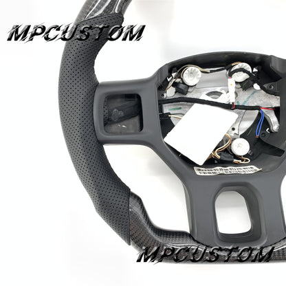 Mpcustom for Dodge RAM carbon fiber steering wheel flat top and flat bottom