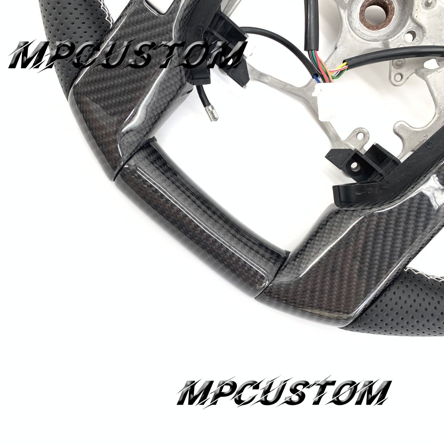 Mpcustom for Toyota Tundra 2014-2020 carbon fiber steering wheel white stitching