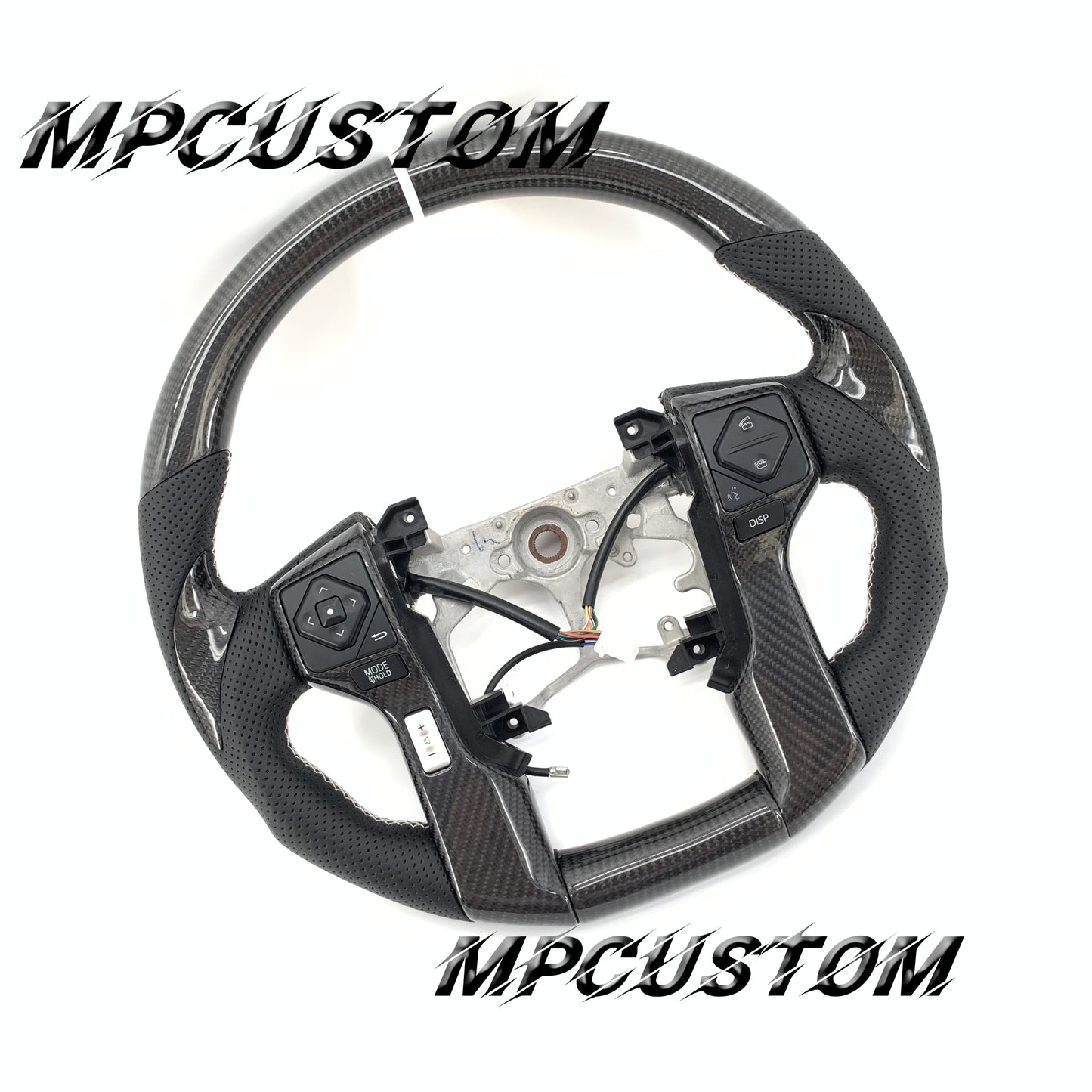 Mpcustom for Toyota Tundra 2014-2020 carbon fiber steering wheel white stitching