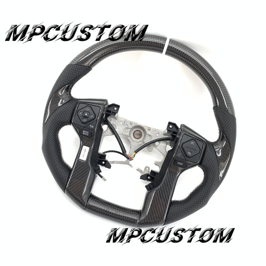 Mpcustom for Toyota Tundra 2014-2020 carbon fiber steering wheel gloss and white stitching