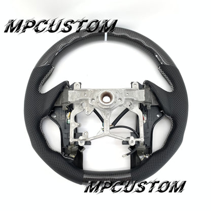 Mpcustom for Toyota Tundra 2014-2020 carbon fiber steering wheel white stitching and round top