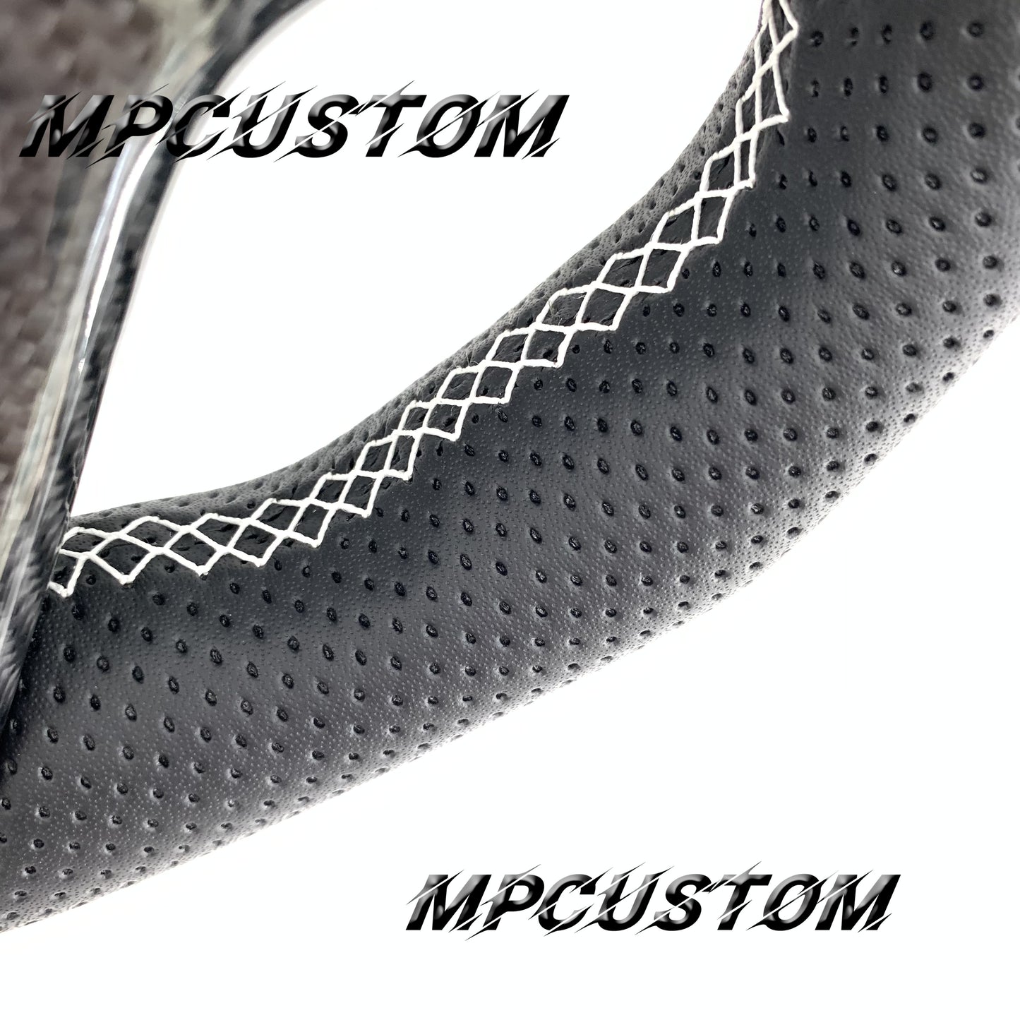 Mpcustom for Toyota Tundra 2014-2020 carbon fiber steering wheel white stitching