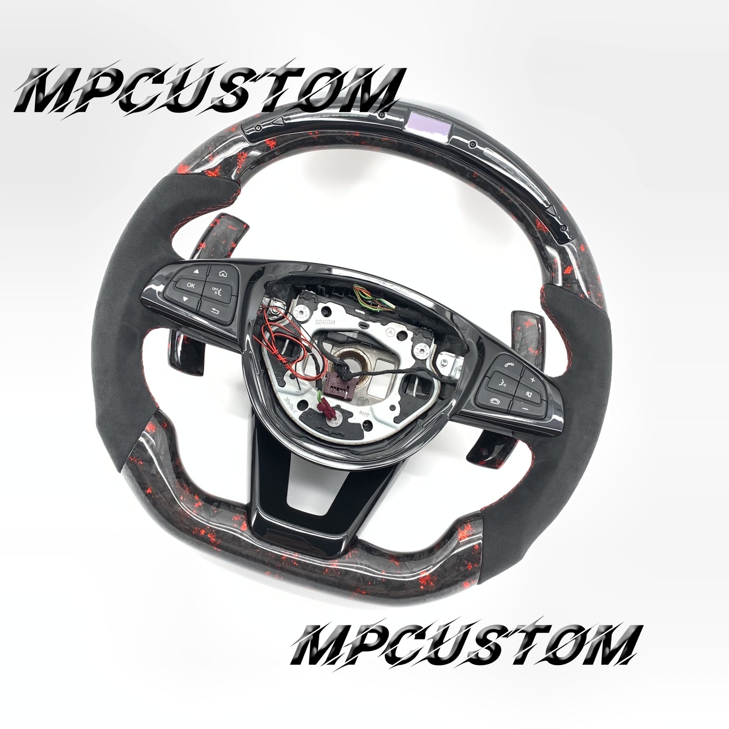 Mpcustom for Mercedes Benz w205 808 carbon fiber steering wheel led
