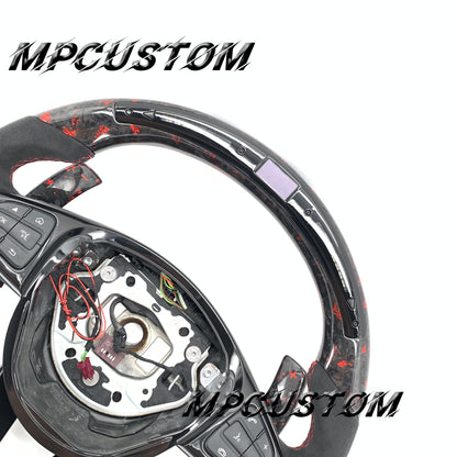 Mpcustom for Mercedes Benz w205 808 carbon fiber steering wheel round top