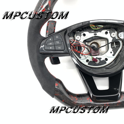 Mpcustom for Mercedes Benz w205 808 carbon fiber steering wheel led