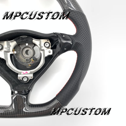 Mpcustom for Porsche 996 carbon fiber steering wheel red stripe line and flat bottom