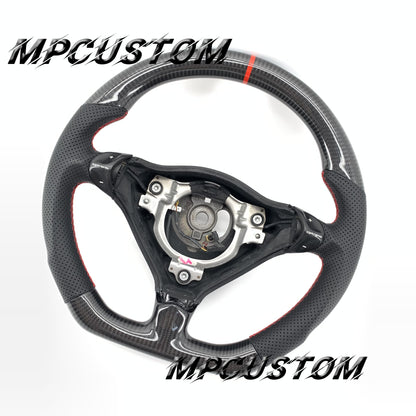 Mpcustom for Porsche 996 carbon fiber steering wheel red stripe line and flat bottom