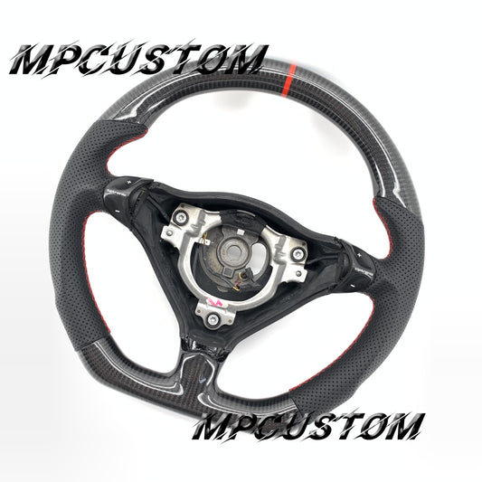 Mpcustom for Porsche 996 carbon fiber steering wheel red stripe line and flat bottom