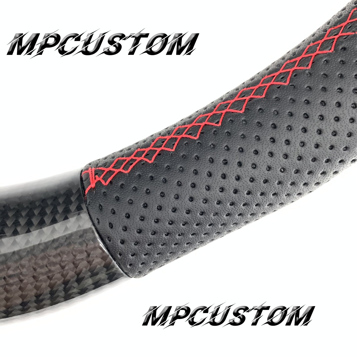 Mpcustom for Porsche 996 carbon fiber steering wheel red stripe line and flat bottom