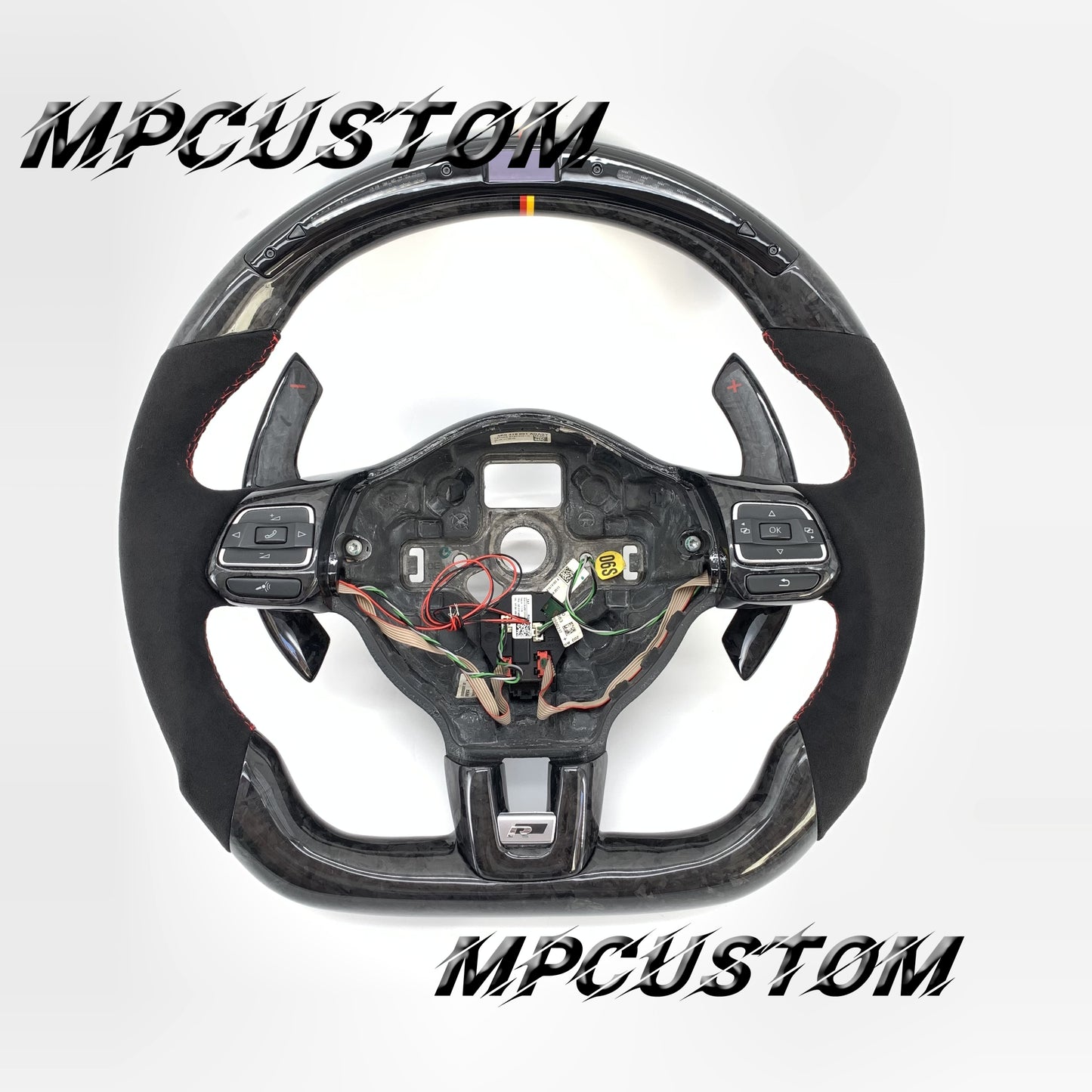 Mpcustom for Volkswagen MK6 R carbon fiber steering wheel gloss and led