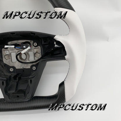 Mpcustom for Tesla model S carbon fiber steering wheel round top