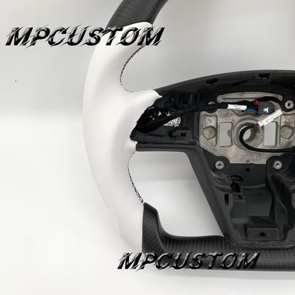 Mpcustom for Tesla model S carbon fiber steering wheel round top