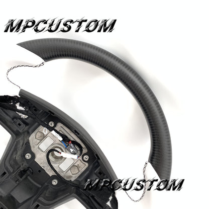 Mpcustom for Tesla model S carbon fiber steering wheel round top