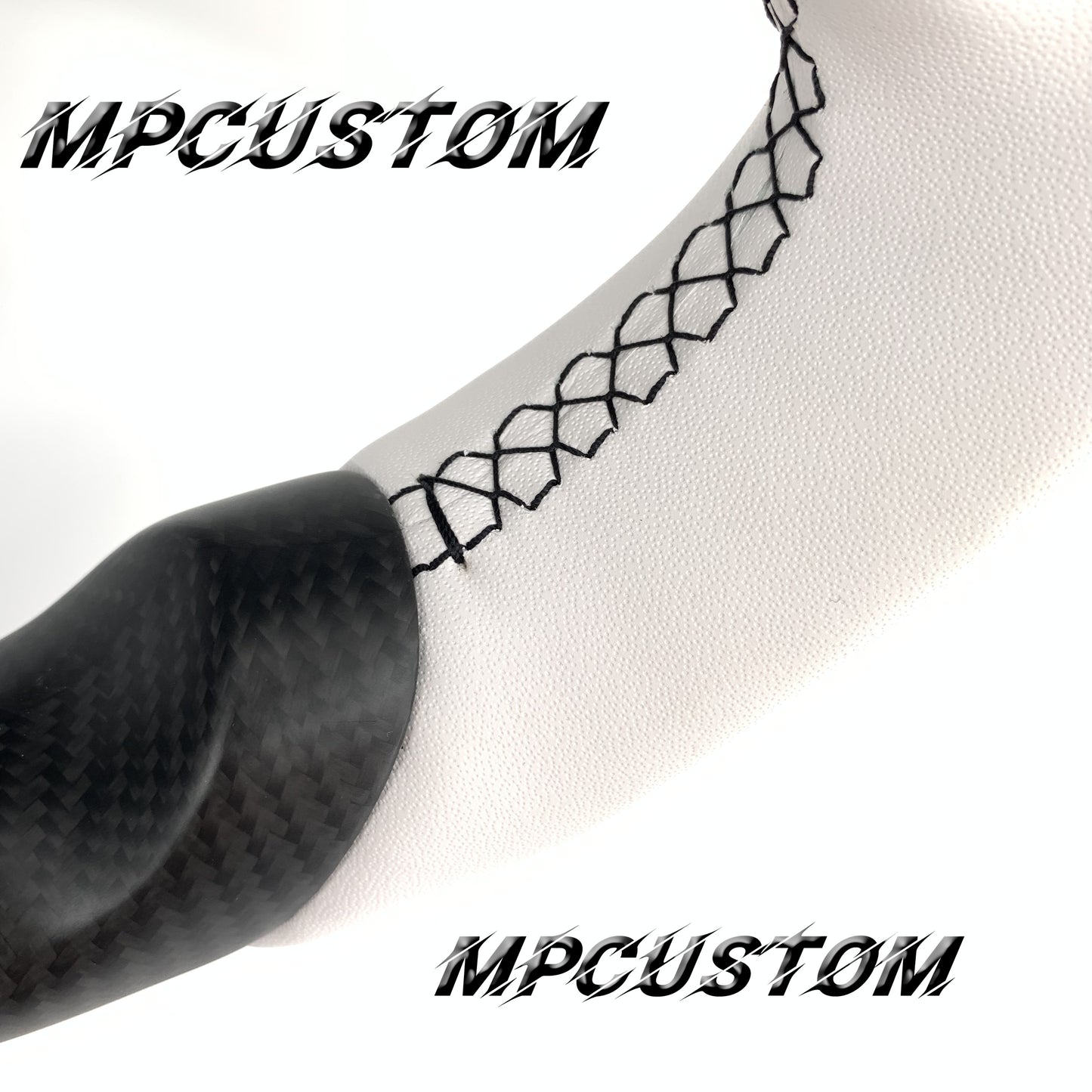 Mpcustom for Tesla model S carbon fiber steering wheel black stitching