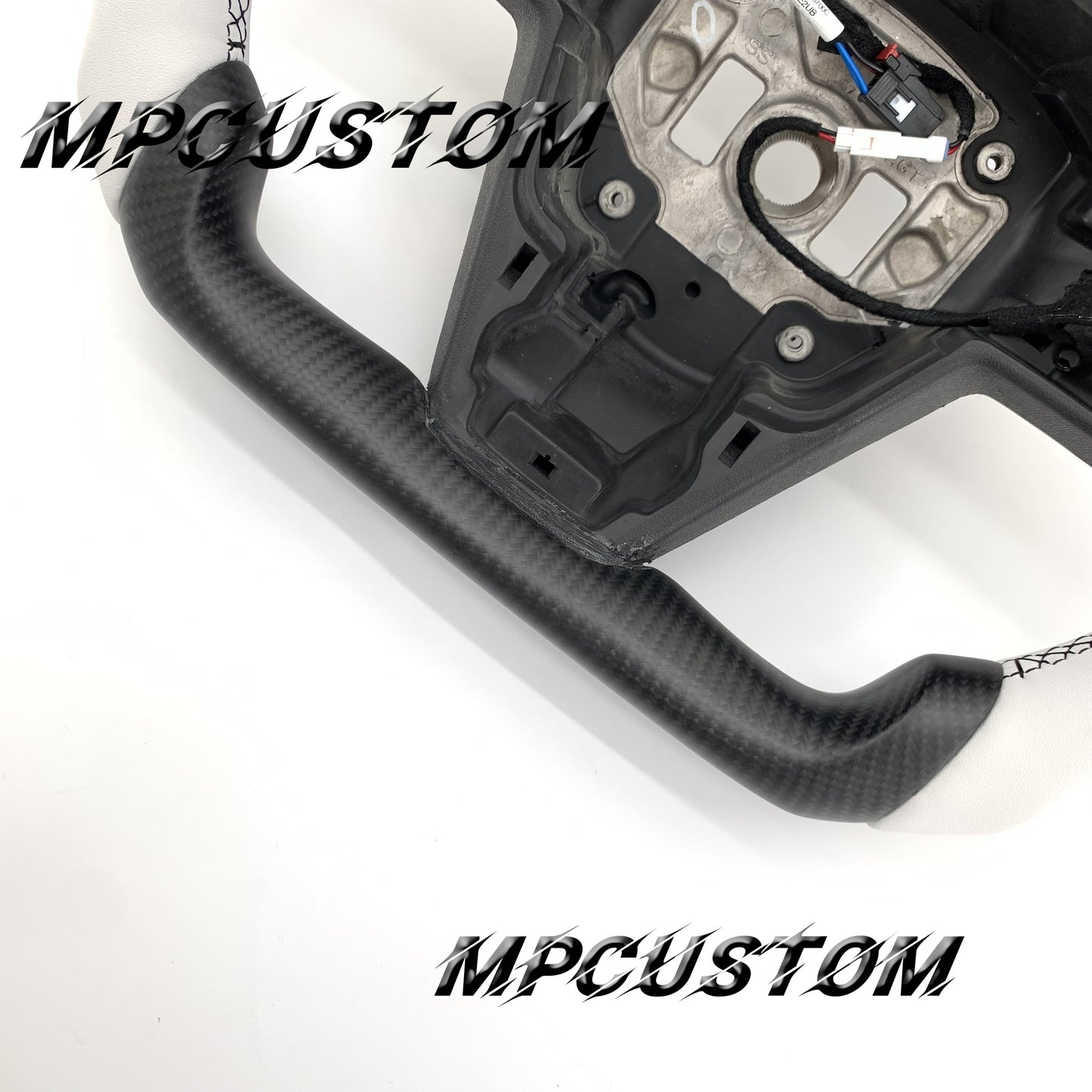 Mpcustom for Tesla model S carbon fiber steering wheel flat bottom