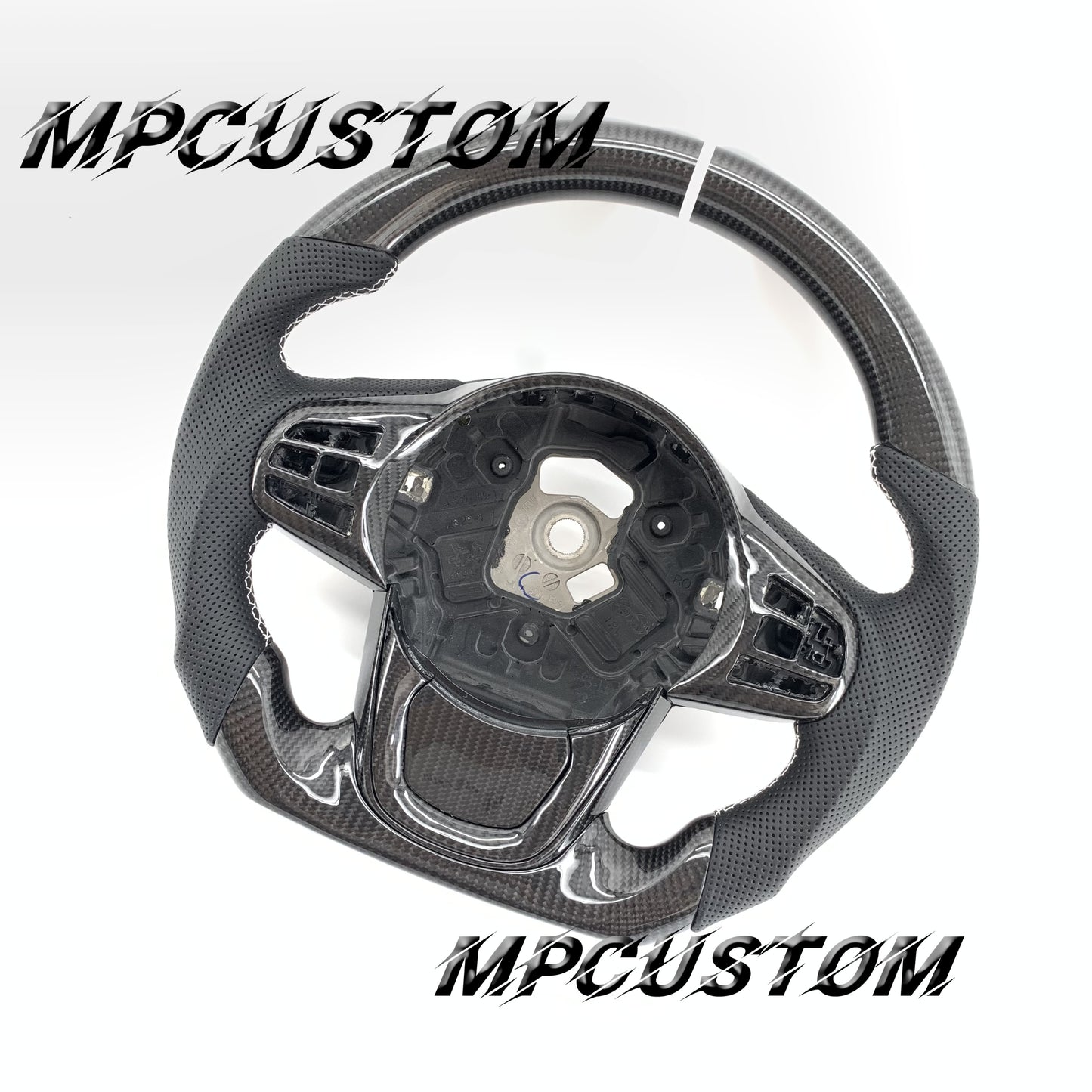 Mpcustom for Toyota Supra 2020 carbon fiber steering wheel white stripe line and gloss