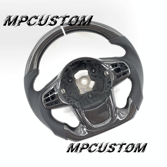 Mpcustom for Toyota Supra 2020 carbon fiber steering wheel white stripe line and round top